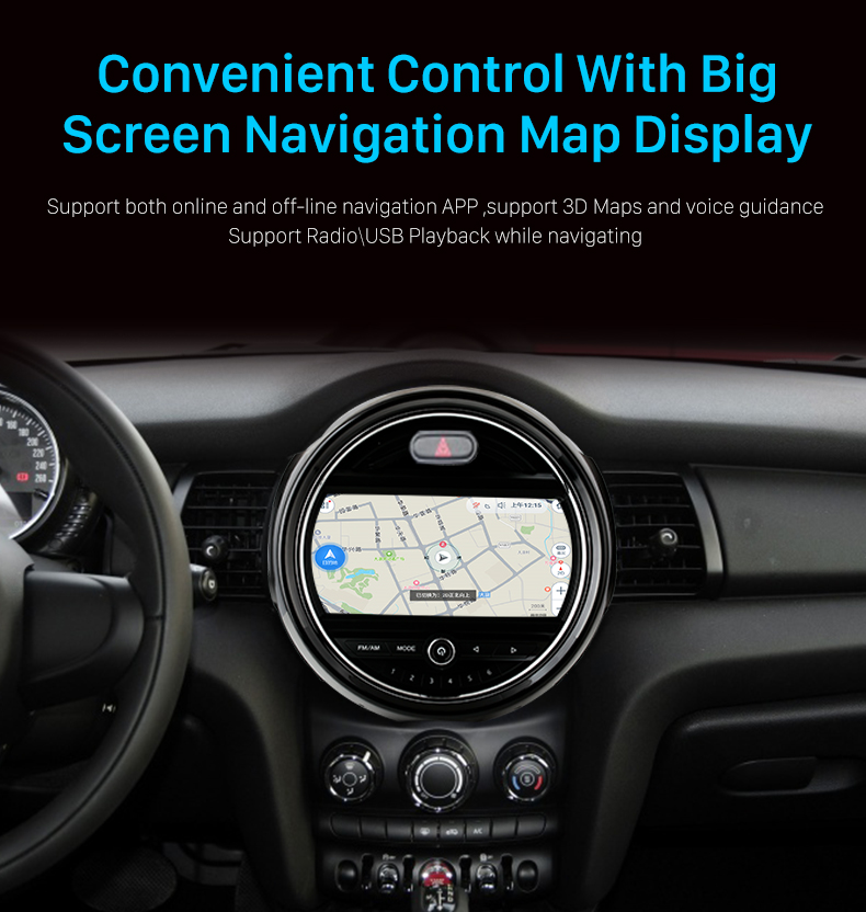 Seicane Para 2014-2019 BMW MINI Cooper F54 F55 F56 F60 EVO Sistema Bluetooth Car Stereo con DSP incorporado Carplay 4G compatible con navegación GPS Cámara de respaldo