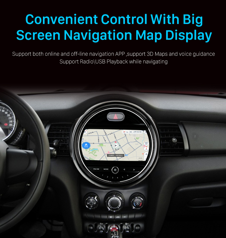 Seicane For 2018-2021 BMW MINI Cooper F54 F55 F56 F60 System Bluetooth Car Stereo with Built-in DSP Carplay 4G support GPS Navigation Backup Camera