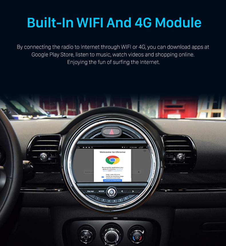 Seicane 9 pouces pour BMW MINI Cooper F54 2017-2019 Système EVO Bluetooth Car Audio avec navigation GPS Carplay DSP Support DVR Caméra 360 °