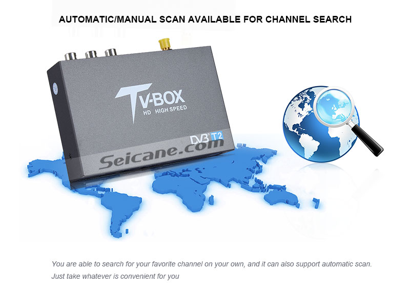 Seicane T337B H.264 (MPEG4) DVB-T2 TV RECEIVER Automatic/Manual scan available for channel search 