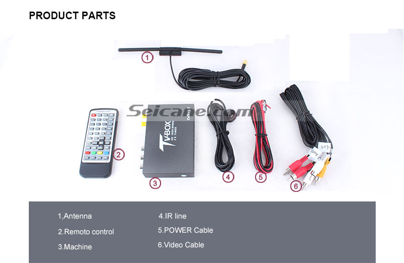 Seicane T337B H.264 (MPEG4) DVB-T2-TV-Receiver Kabel-Verbindung 