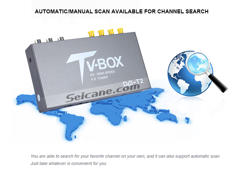 Seicane T339B H.264 (MPEG4) DVB-T2 TV RECEIVER Automatic/Manual scan available for channel search 