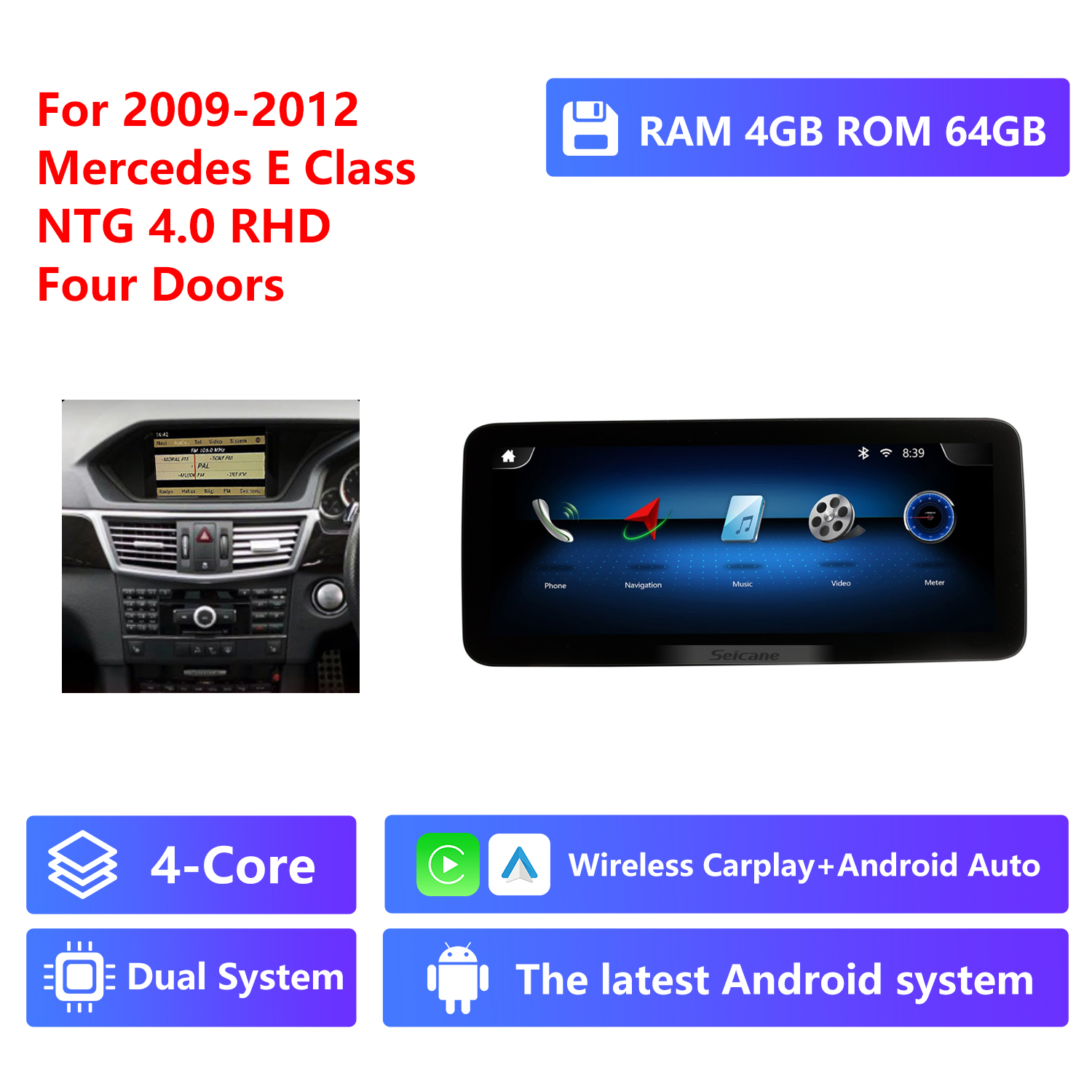 4-Core RAM 4G ROM 64G,RHD,NTG4.0,four doors