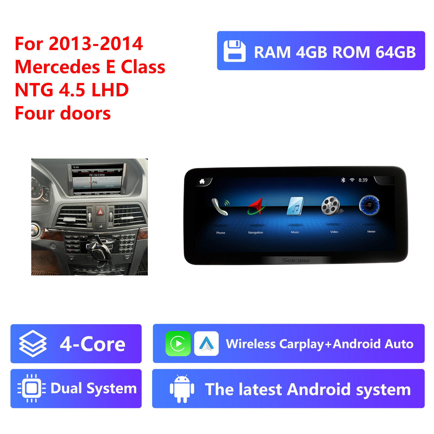 4-Core RAM 4G ROM 64G,LHD,NTG4.5,four doors