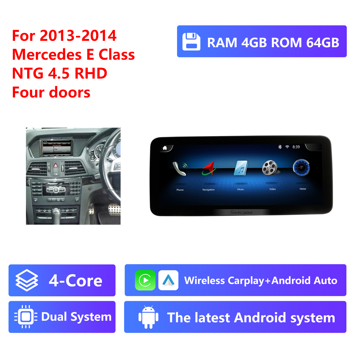 4-Core RAM 4G ROM 64G,RHD,NTG4.5,four doors