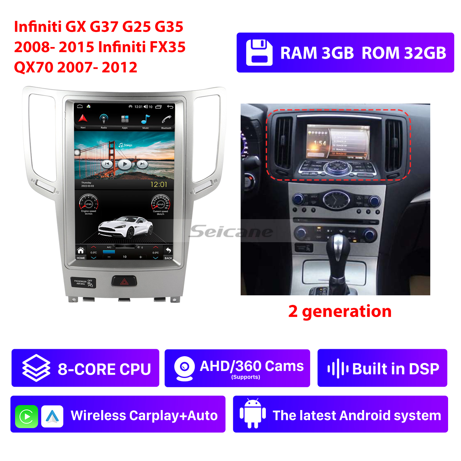 RAM 3G,ROM 32G, High Level Car