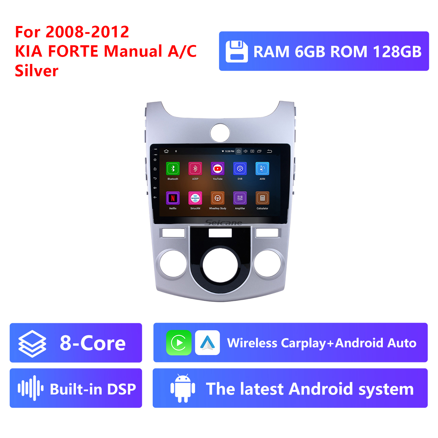 RAM 6G,ROM 128G,Silver, MANUAL A/C