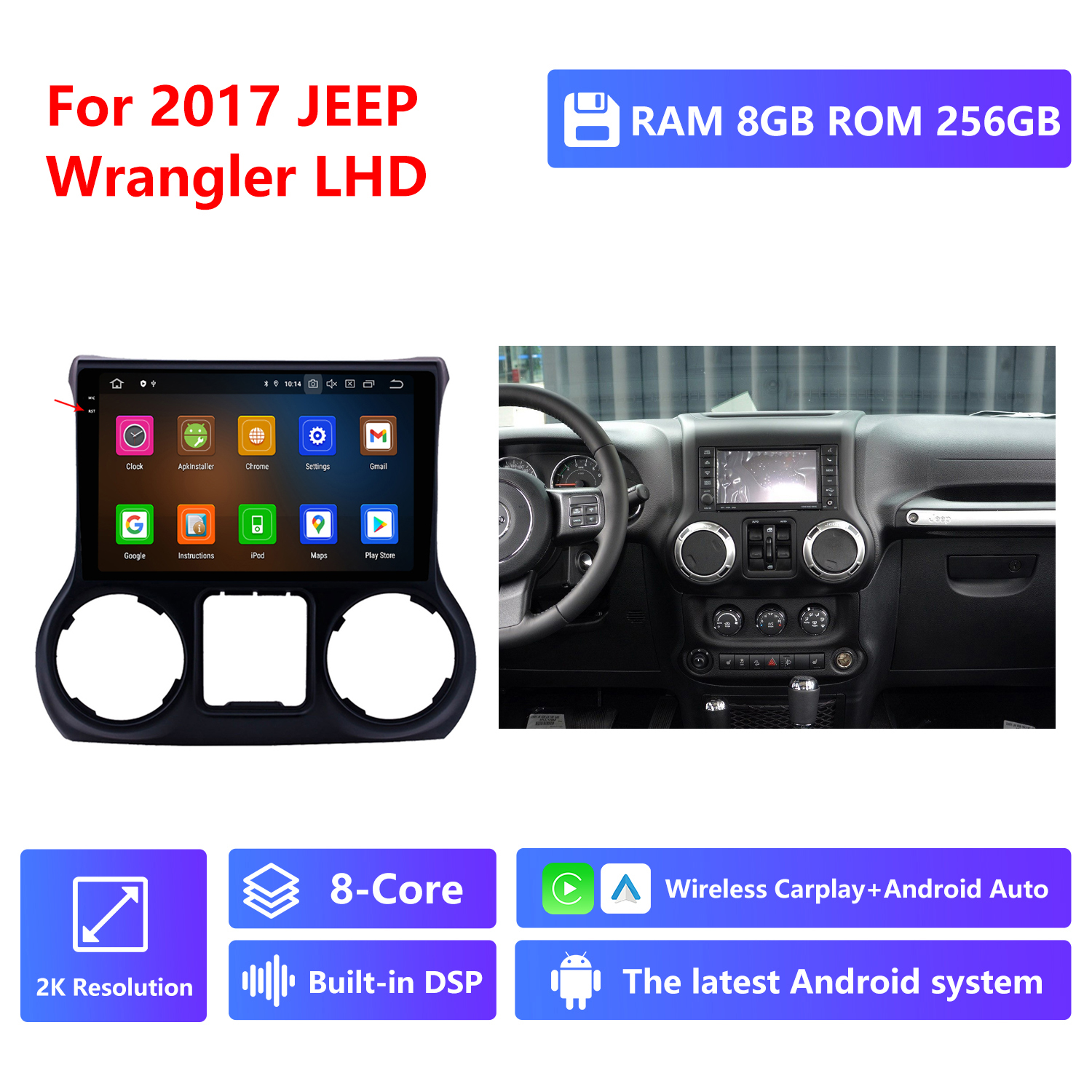 LHD,2017 year,RAM 8G,ROM 256G 2K Resolution