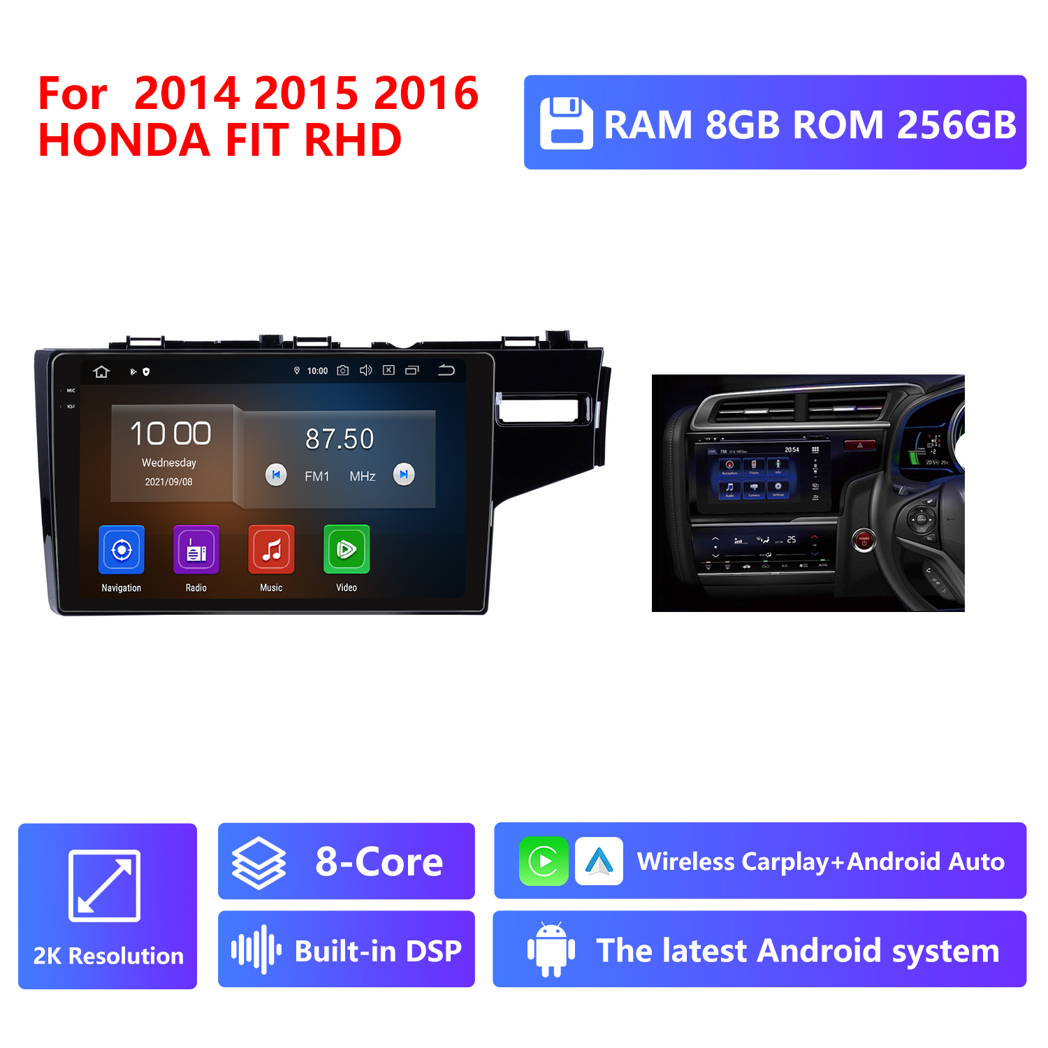 RAM 8G,ROM 256G 2K Resolution