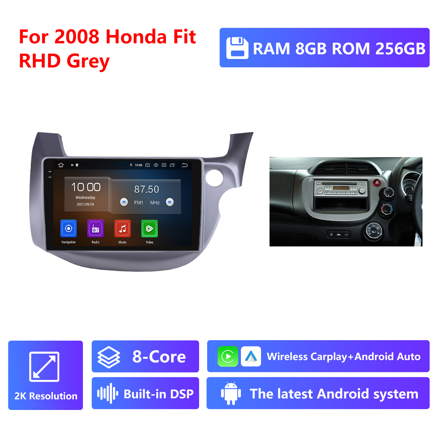 RAM 8G,ROM 256G 2K Resolution,Grey
