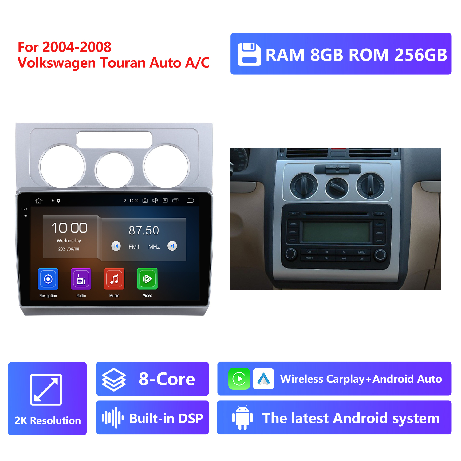RAM 8G,ROM 256G 2K Résolution