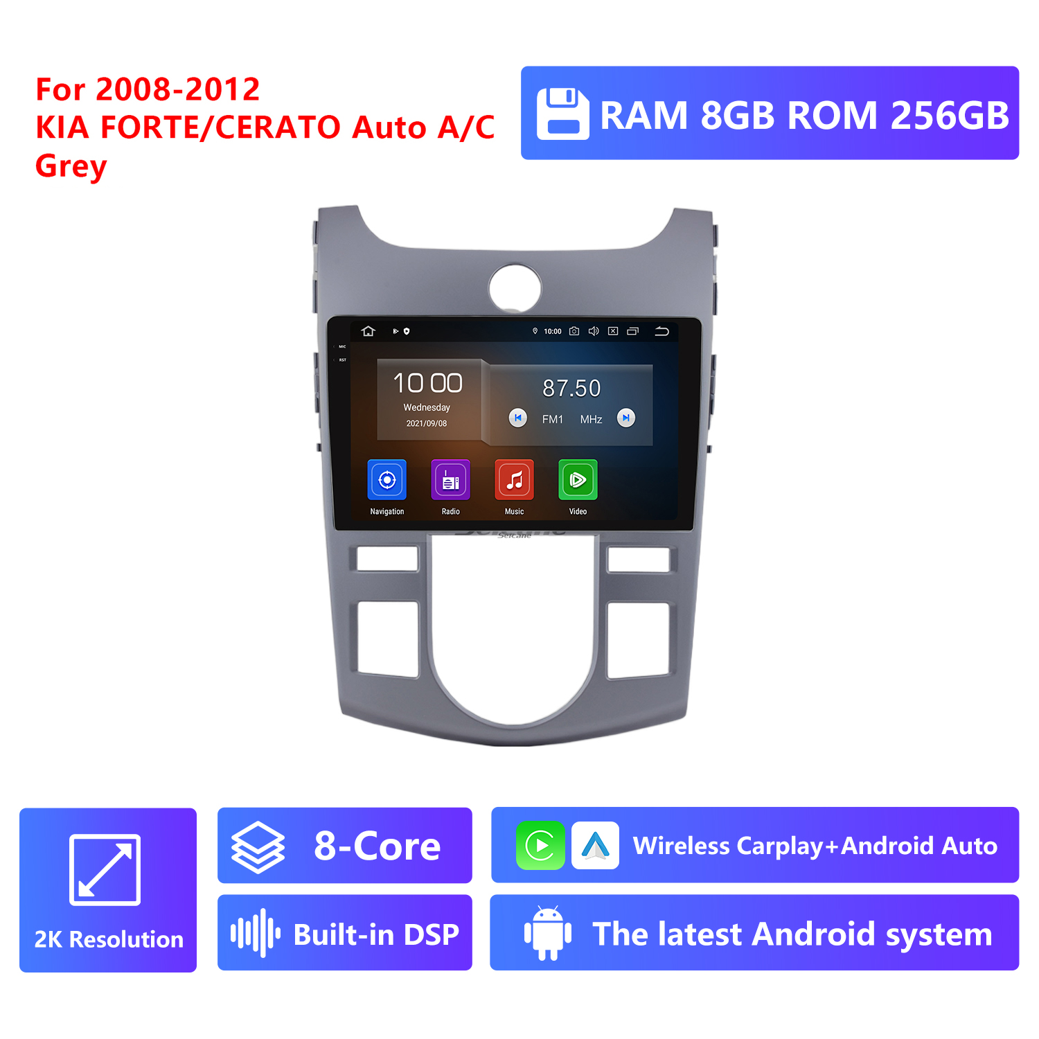 RAM 8G,ROM 256G 2K Resolution,Grey