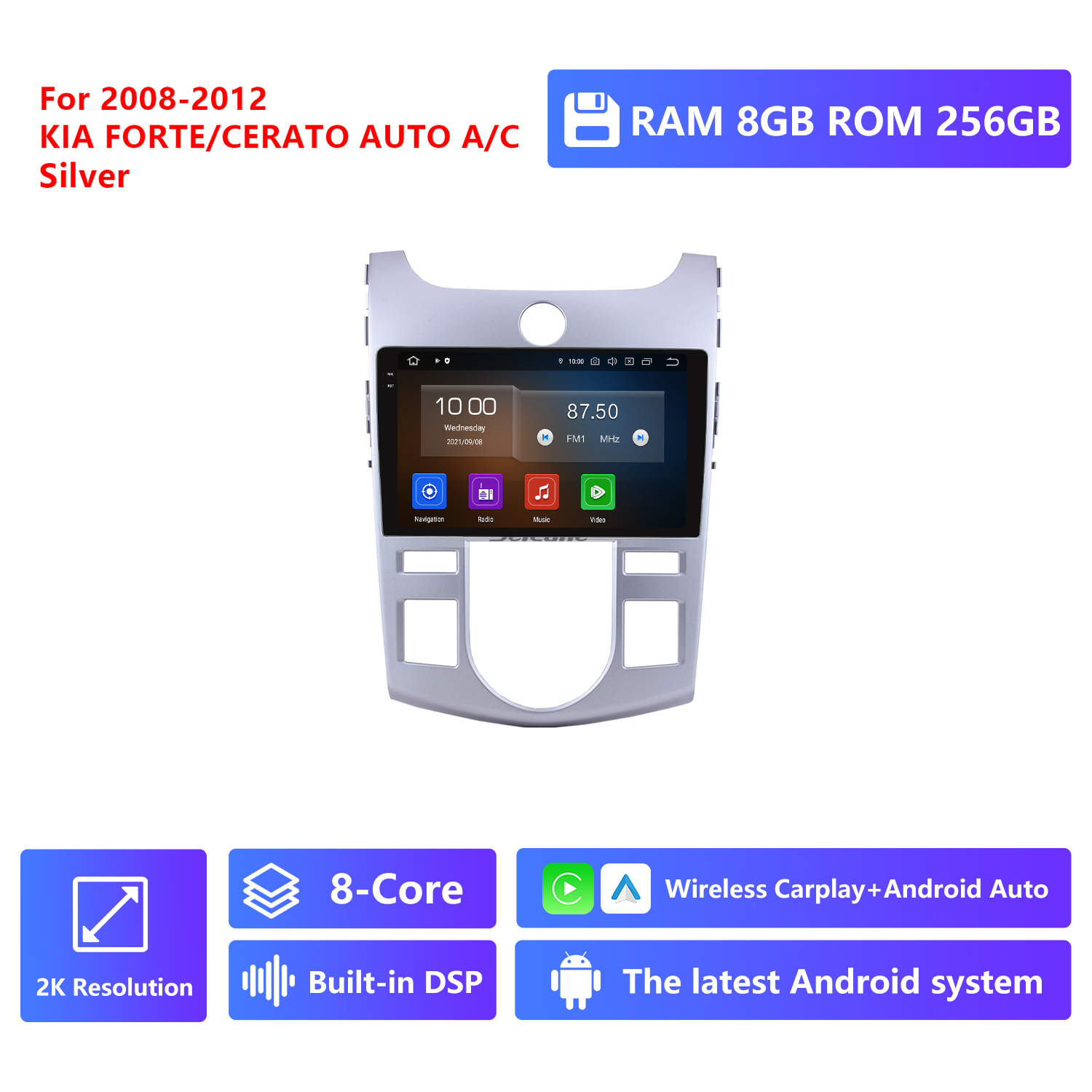 RAM 8G,ROM 256G 2K Resolution,Silver