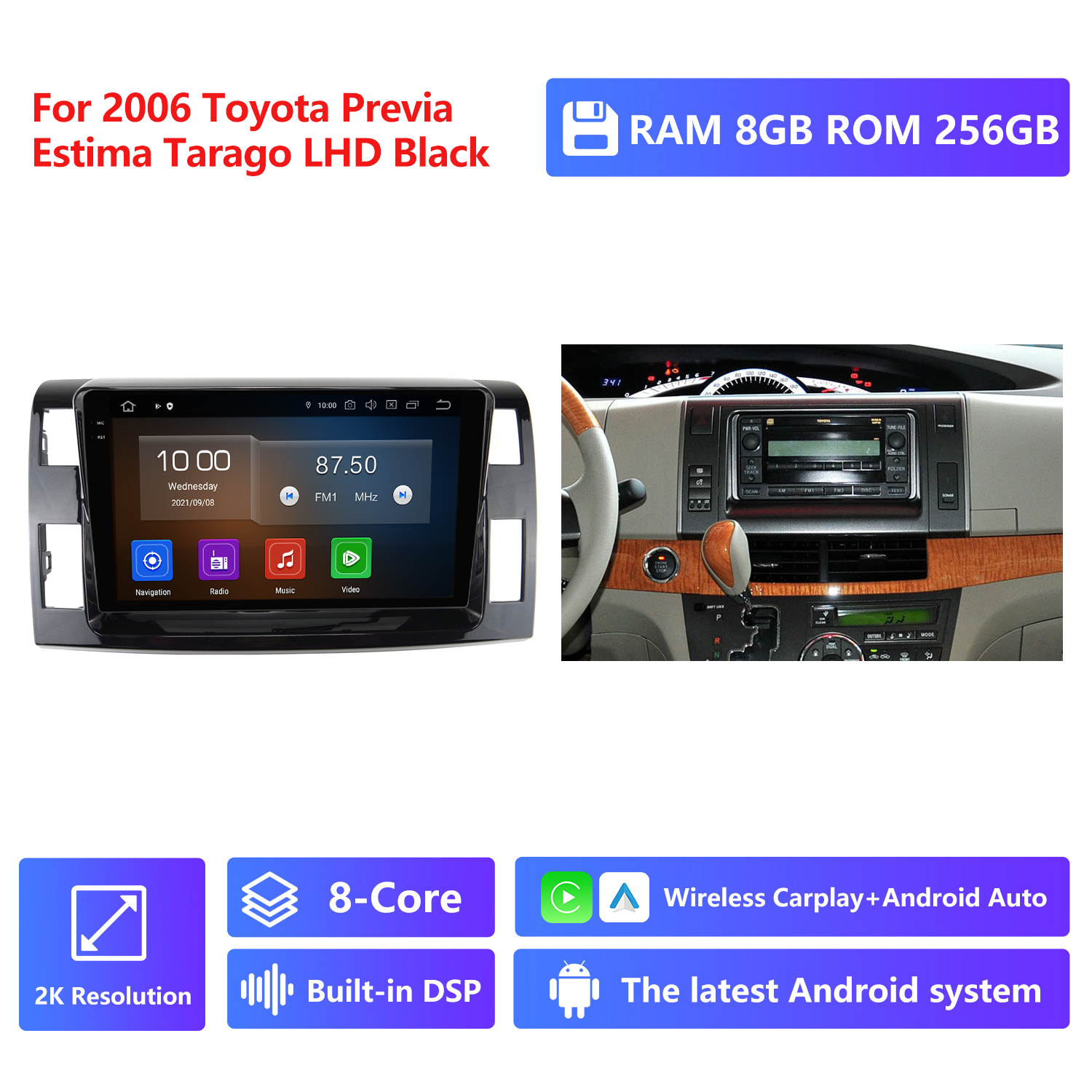 RAM 8G,ROM 256G 2K Resolution,Black,LHD