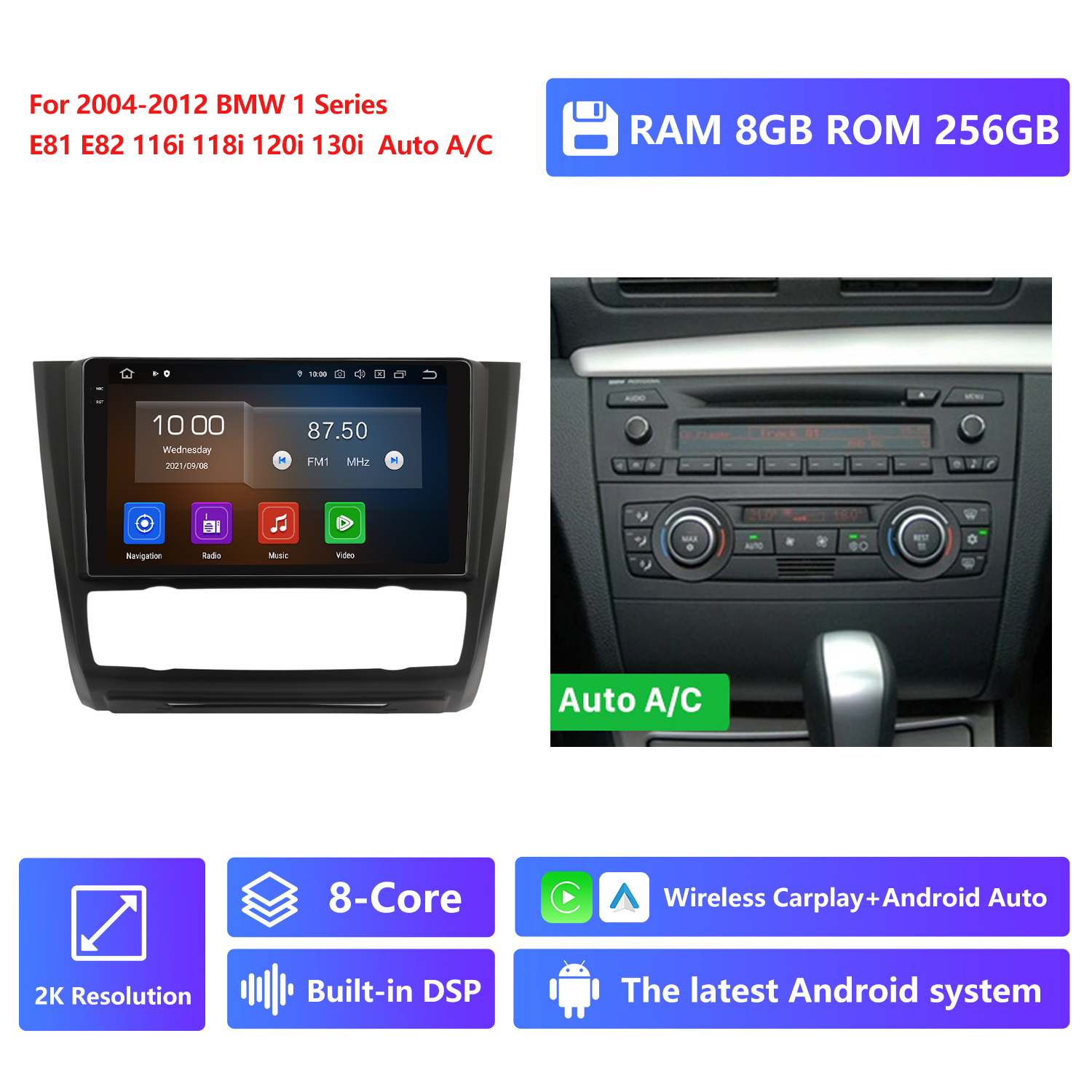 RAM 8G,ROM 256G 2K Resolution,Auto A/C