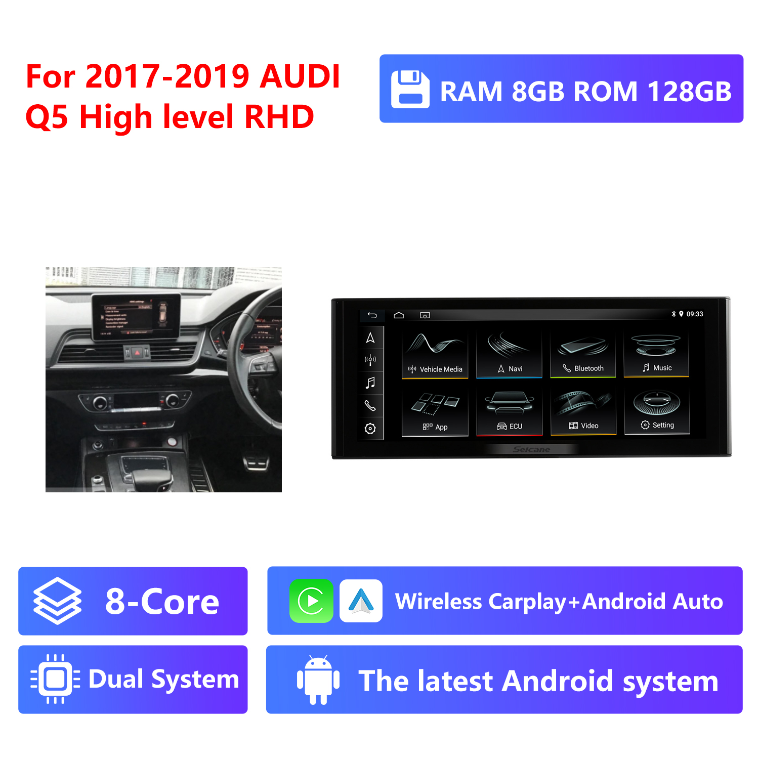 8-Core RAM 8G ROM 128G,2017-2019,High version,RHD